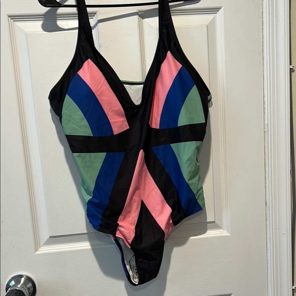 SHEIN Colorblock Swimsuit with Strappy Design
